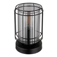 Tischleuchte 15559t - Klar/Schwarz, KONVENTIONELL, Glas/Metall (13,1/20cm) - Globo