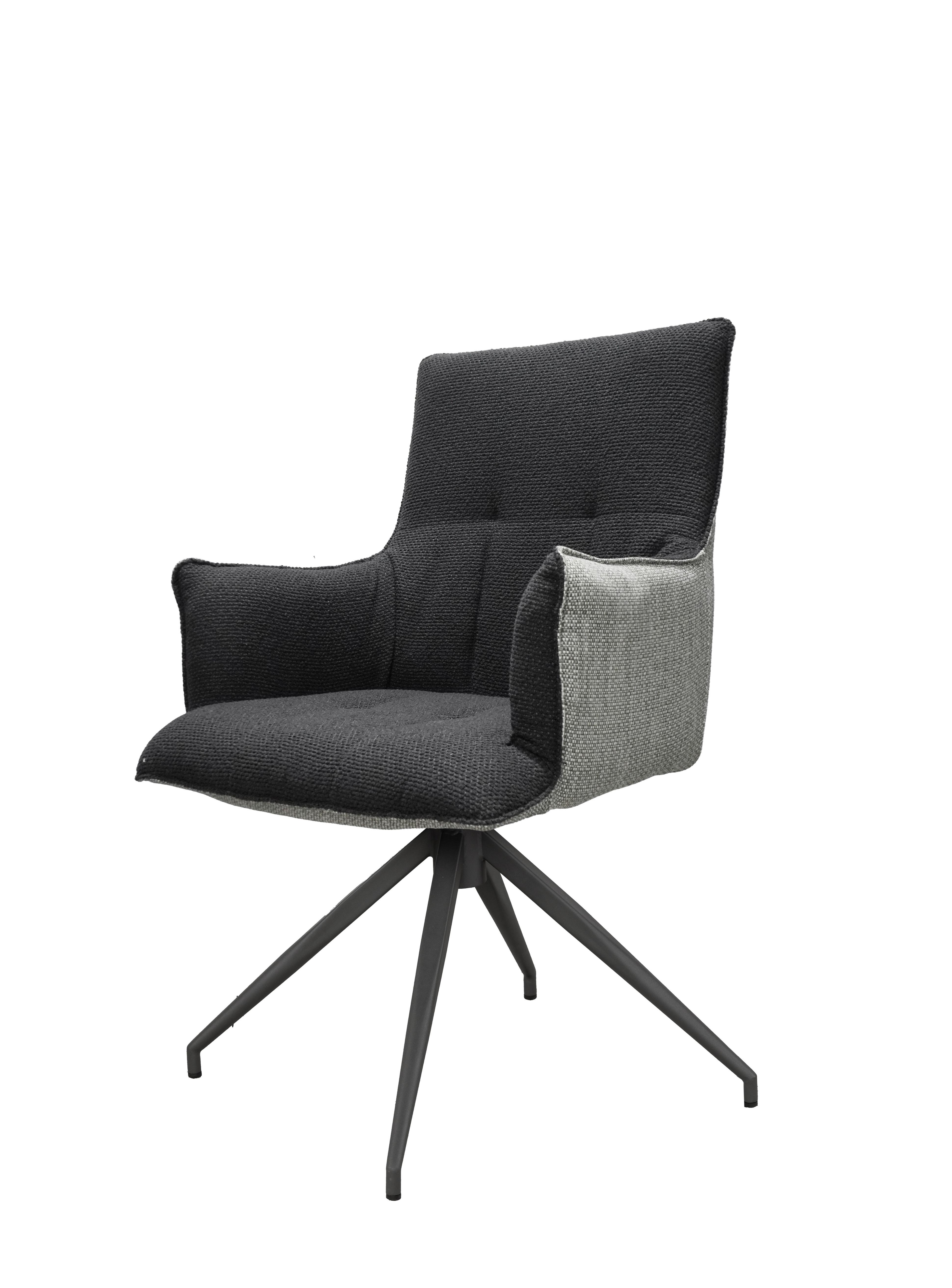 Drehstuhl Zevio - Dunkelgrau/Anthrazit, Basics, Kunststoff/Textil (56/94/62cm) - Gardenson