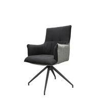 Drehstuhl Zevio - Dunkelgrau/Anthrazit, Basics, Kunststoff/Textil (56/94/62cm) - Gardenson