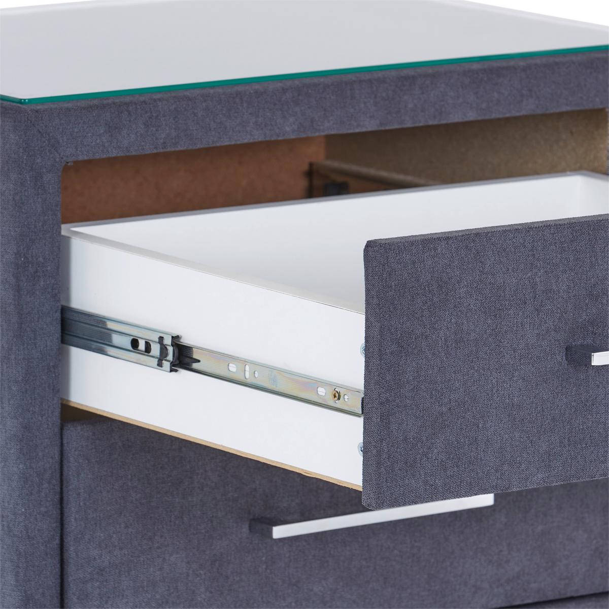 Nachtkästchen Kleopatra - Anthrazit, KONVENTIONELL, Holzwerkstoff/Kunststoff (56/60/41cm) - Ondega