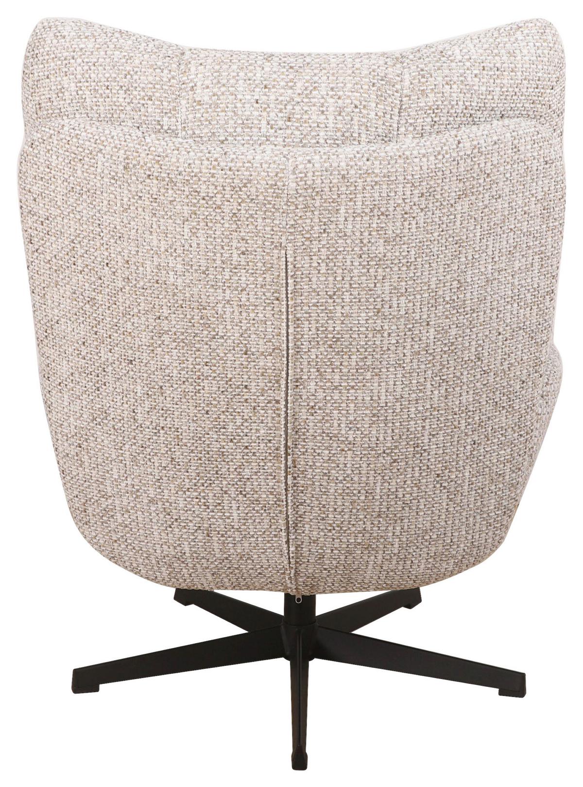 Relaxsessel Houston Webstoff beige, B: 76cm - Beige/Schwarz, MODERN, Textil/Metall (76/101/87cm)
