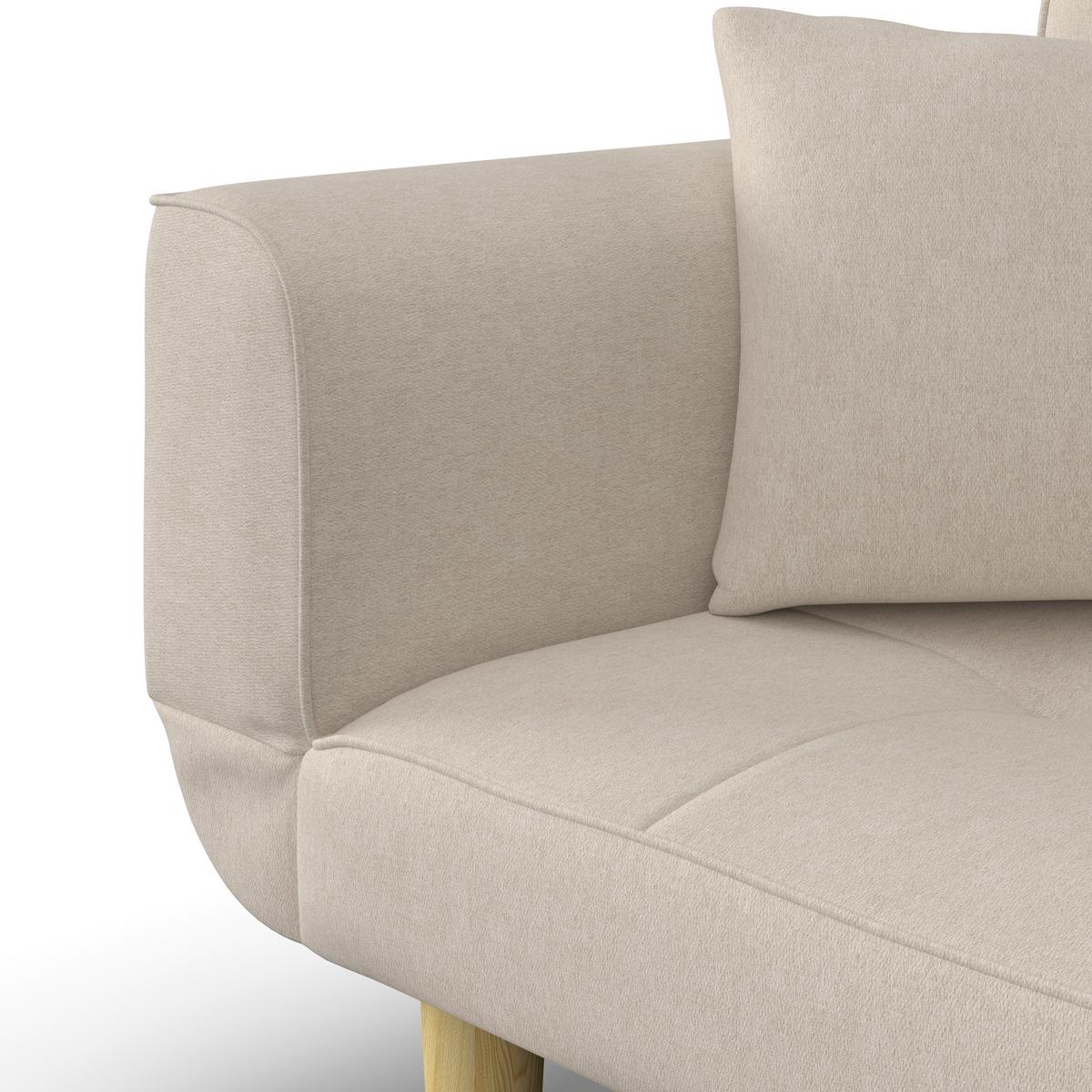 Rozkladacia pohovka MIRIAM, béžová farba - prírodná farba/béžová, Modern, drevo/textil (176/71/85cm) - Bessagi Home