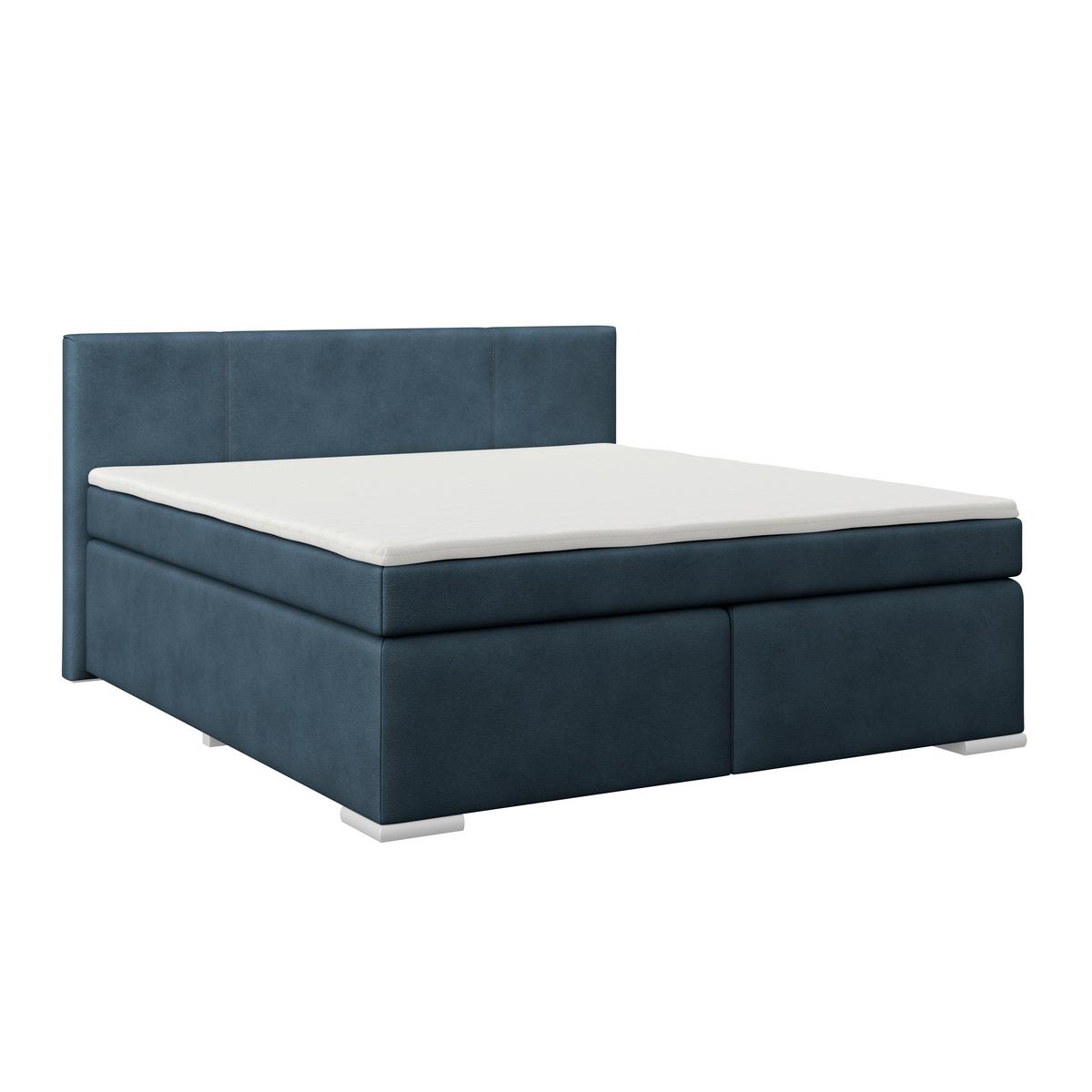 Boxspringbett Mira 1 - Dunkelblau, Basics, Holz/Kunststoff (160/200cm)