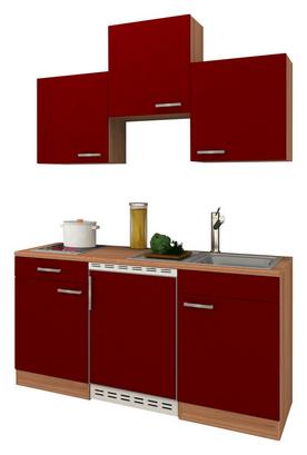 Platzsparend und schick inklusive Glaskeramikkochfeld Platzsparende Küche mit Kühlschrank und Glaskeramikkochfeld