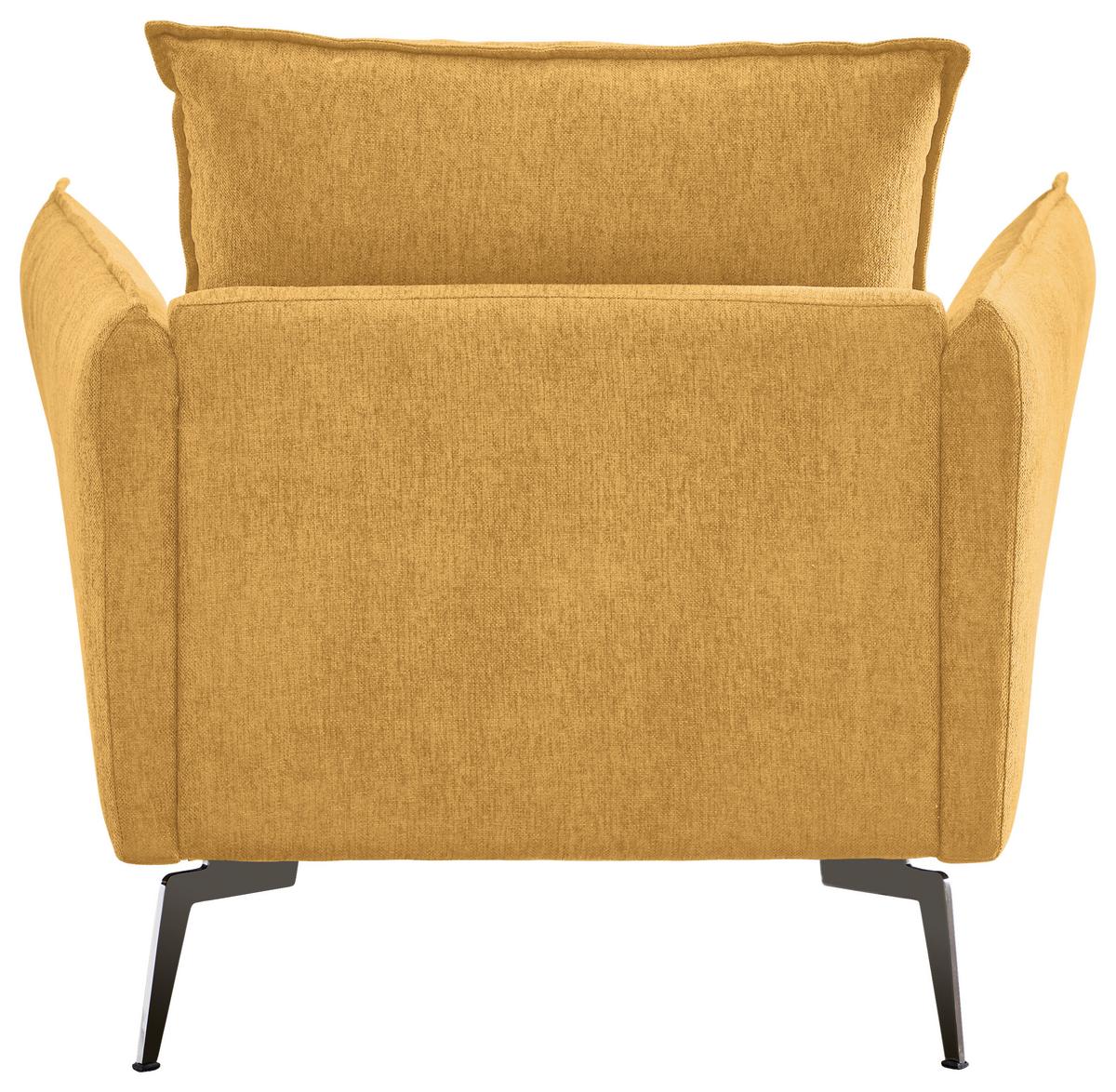 Sessel Skye Senfgelb B: 96 cm - Senfgelb/Schwarz, Design, Textil (96/84/100cm) - Livetastic