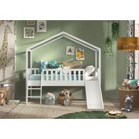 Hausbett Dallas 90x200 cm Kiefer Echtholz Weiß - Weiß, Natur, Holz (90/200cm) - Vipack