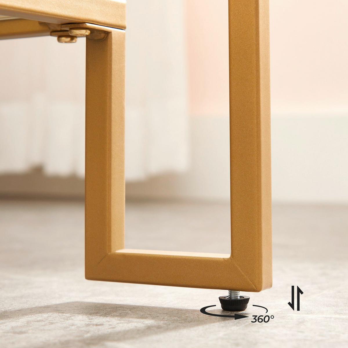 Konsolentisch B: 100 cm Goldfarben - Goldfarben, Trend, Glas/Metall (100/35/80cm) - Boxxx