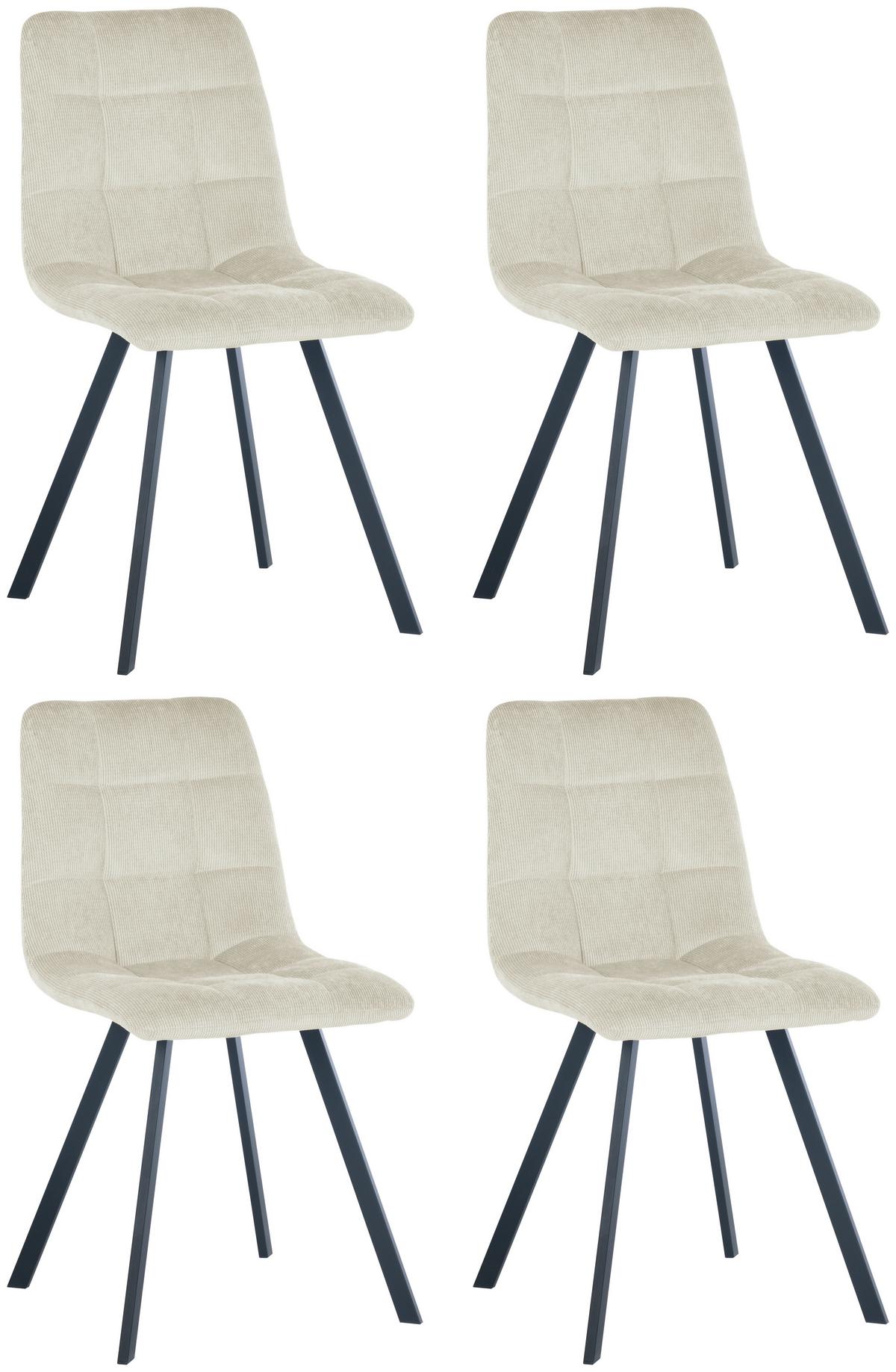 Stuhl-Set Leon - Beige/Schwarz, LIFESTYLE, Holz/Textil (45/88/55cm) - Livetastic