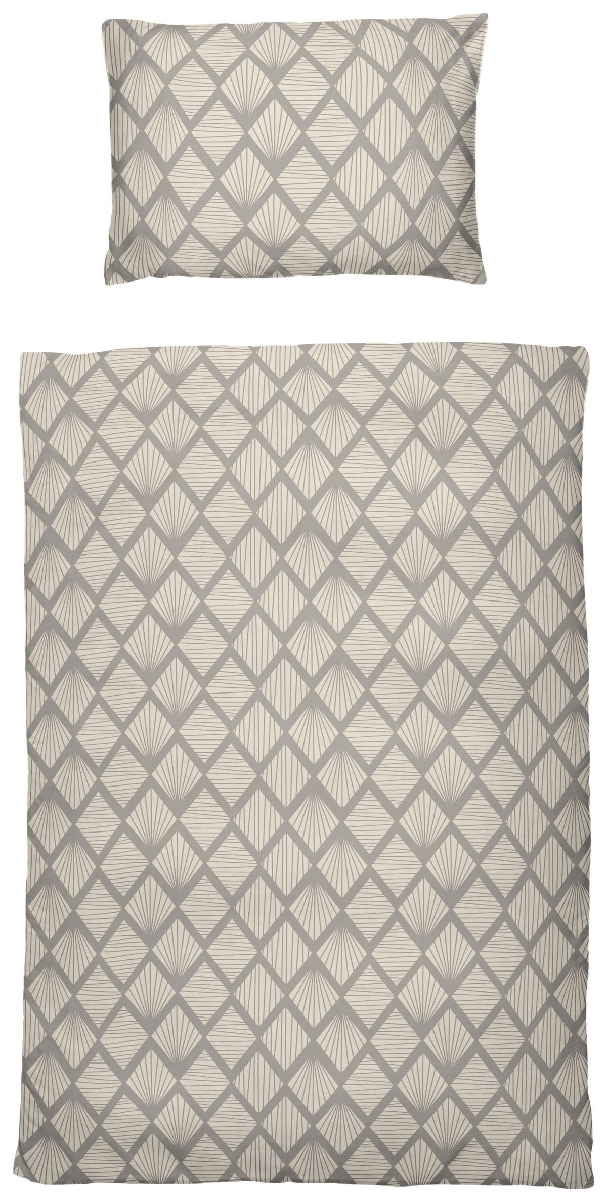 Bettwäsche 140x200 Cm Lenka Mikrofaser Blau/beige - Blau/Beige, KONVENTIONELL, Textil - Ondega