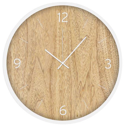 Nástěnné Hodiny Kelly, Ø: 50,8cm - bílá/přírodní barvy, kov/plast (50,8cm) - Modern Living