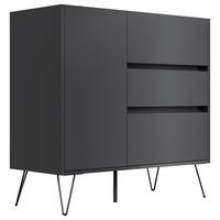 Sideboard Posseik Industrial Graphitfarben/Eichef. B: 99 cm - Eichefarben/Schwarz, Design, Holzwerkstoff (99/93,6/42cm) - P & B