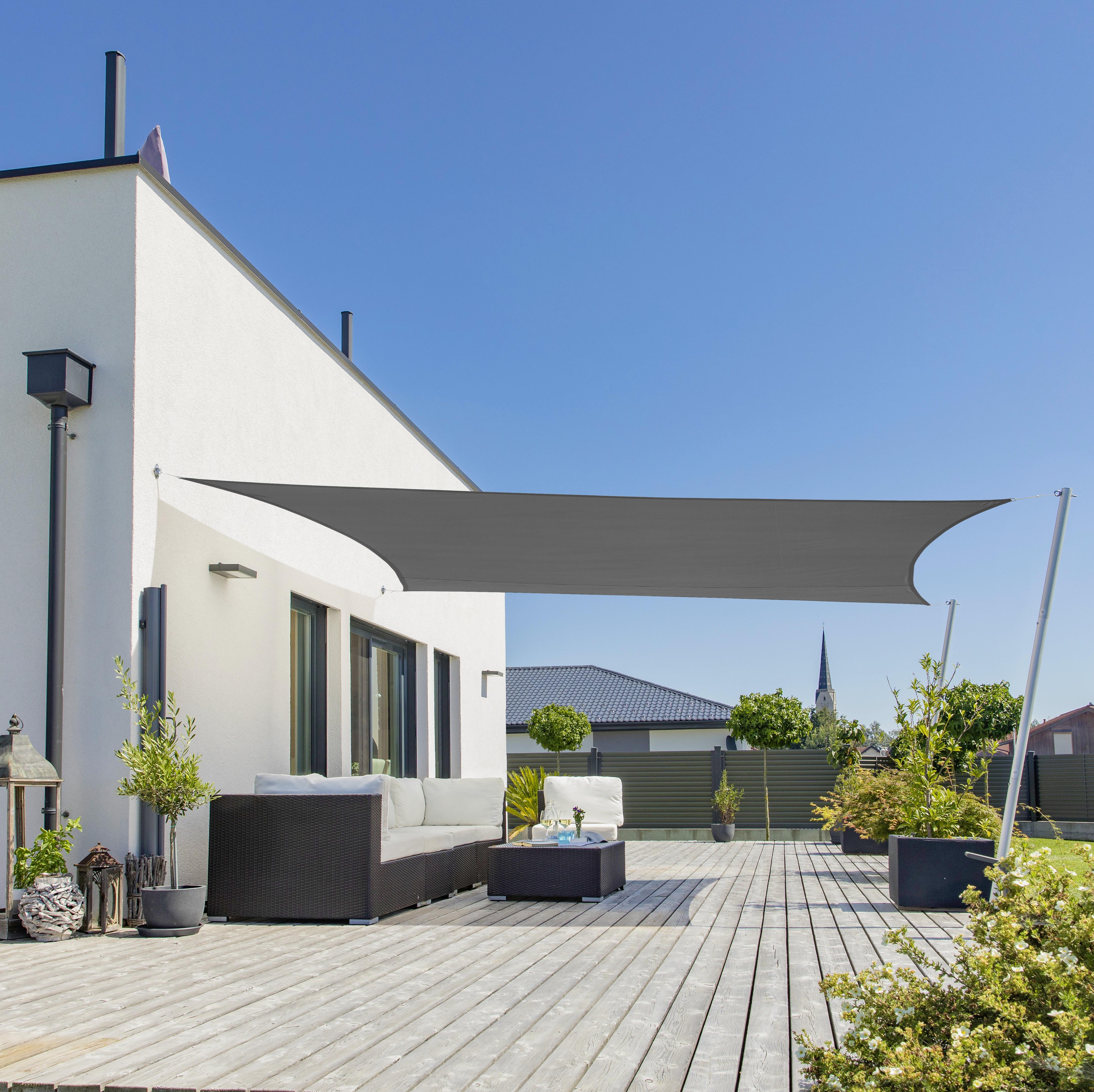 Sonnensegel Rechteck 3x4 M - Anthrazit, Basics (300/400cm)