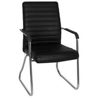 Besucherstuhl Steel V Schwarz - Chromfarben/Schwarz, MODERN, Kunststoff/Textil (55/96/46cm) - MID.YOU