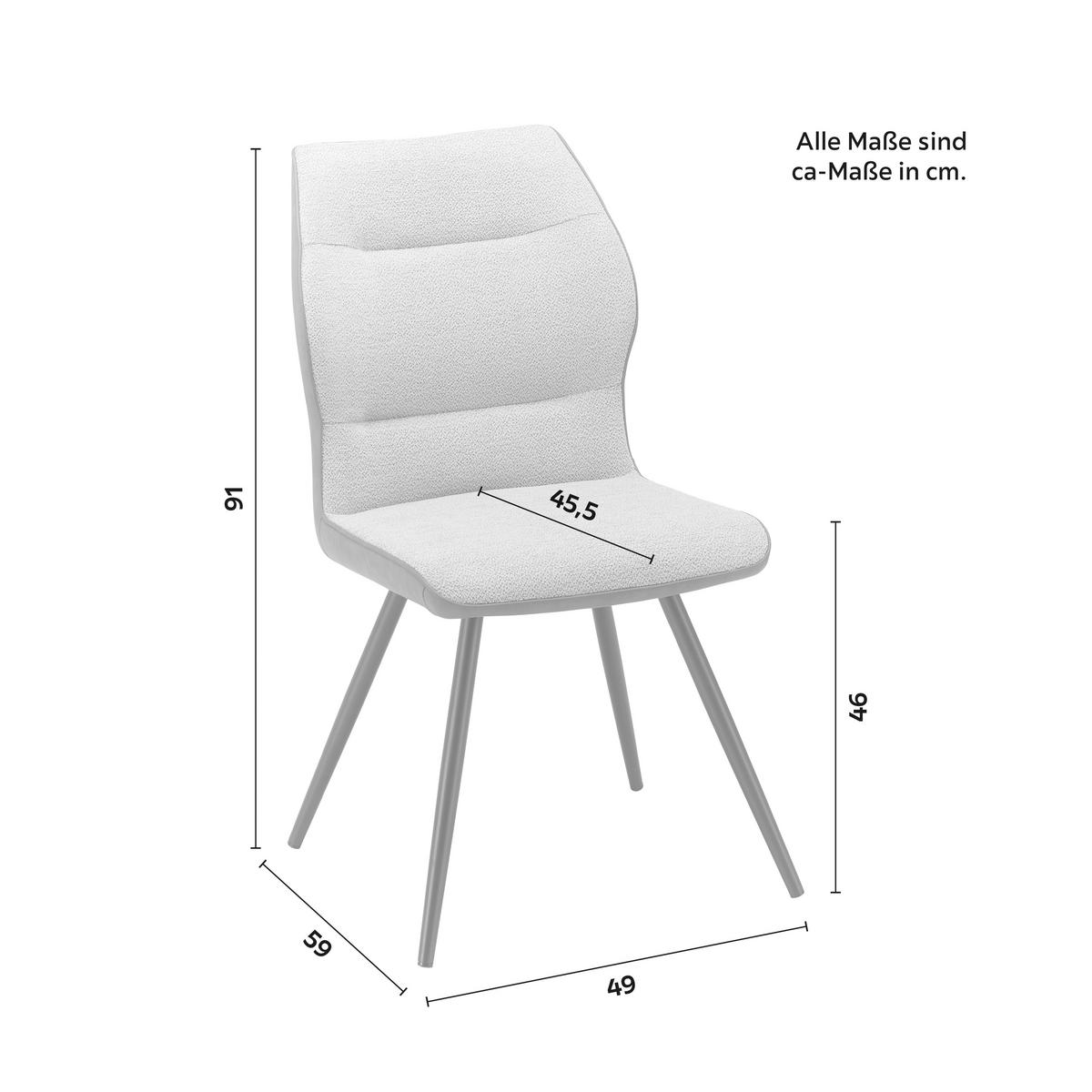 Jídelní židle Eva šedá - šedá/černá, Moderní, kov/dřevo (49/91/59cm) - Bessagi Home