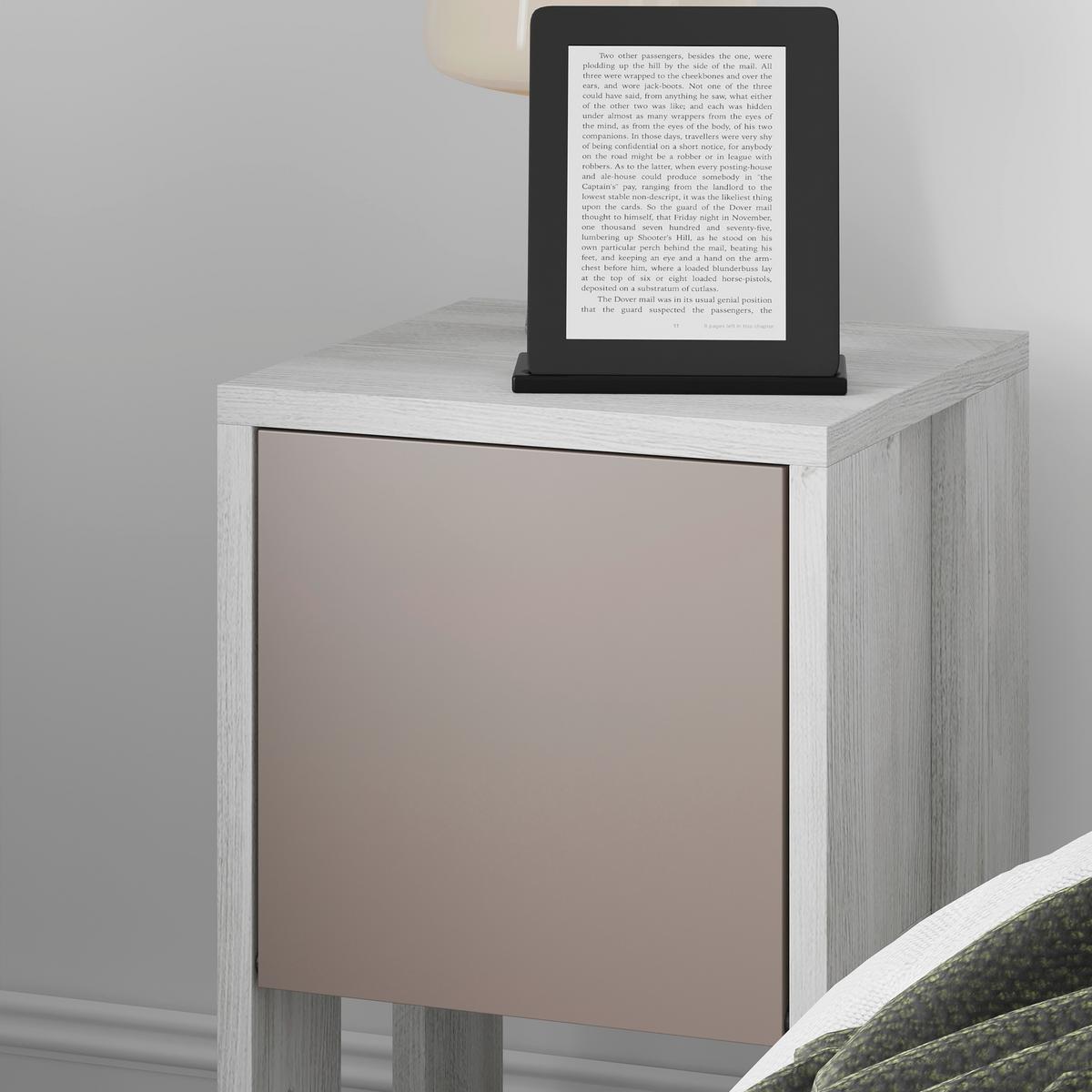 Nočný stolík EMA béžový - béžová, Design, kompozitné drevo (30/55/30cm) - Livetastic