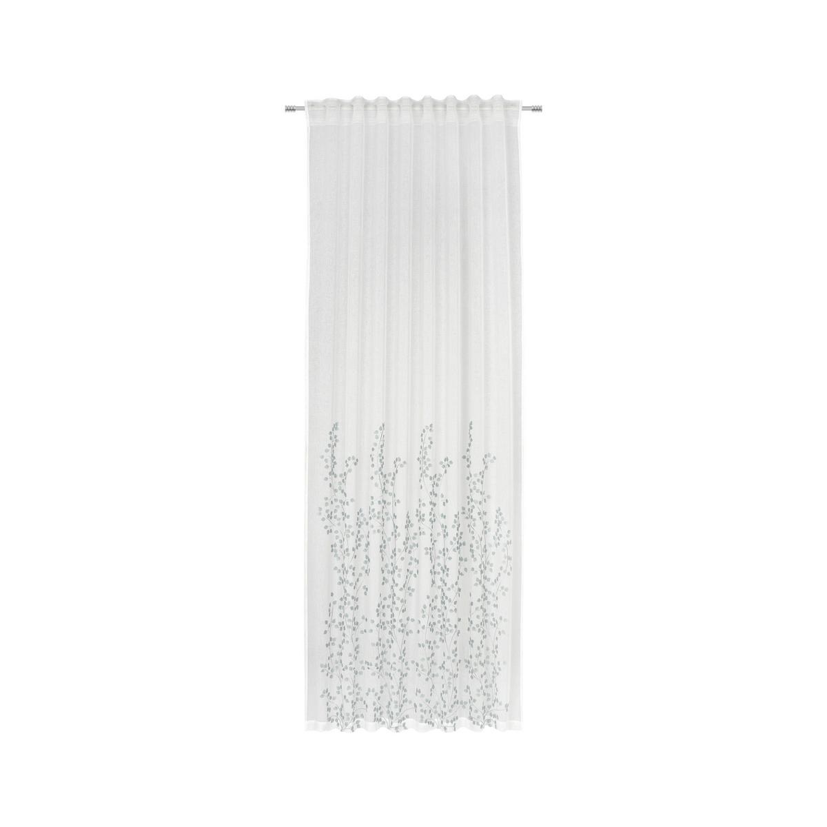 HOTOVÝ ZÁVĚS Livie, 135/245 cm - bílá/světle zelená, Basics, textil (135/245cm) - Mömax