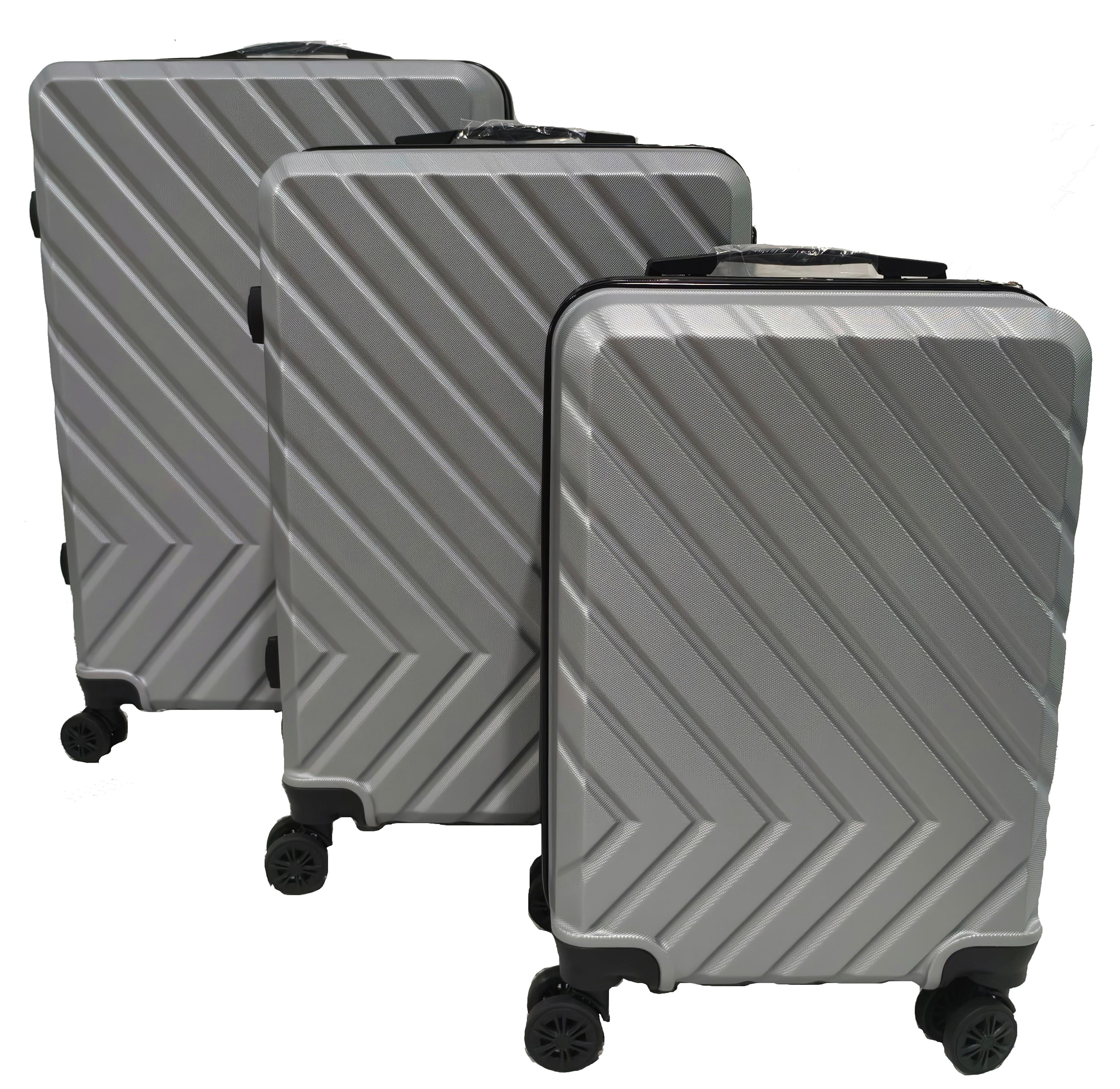 Utazóbőrönd Szett Ellen 3 Részes - ezüstszínű, Konventionell, műanyag/textil - Ondega