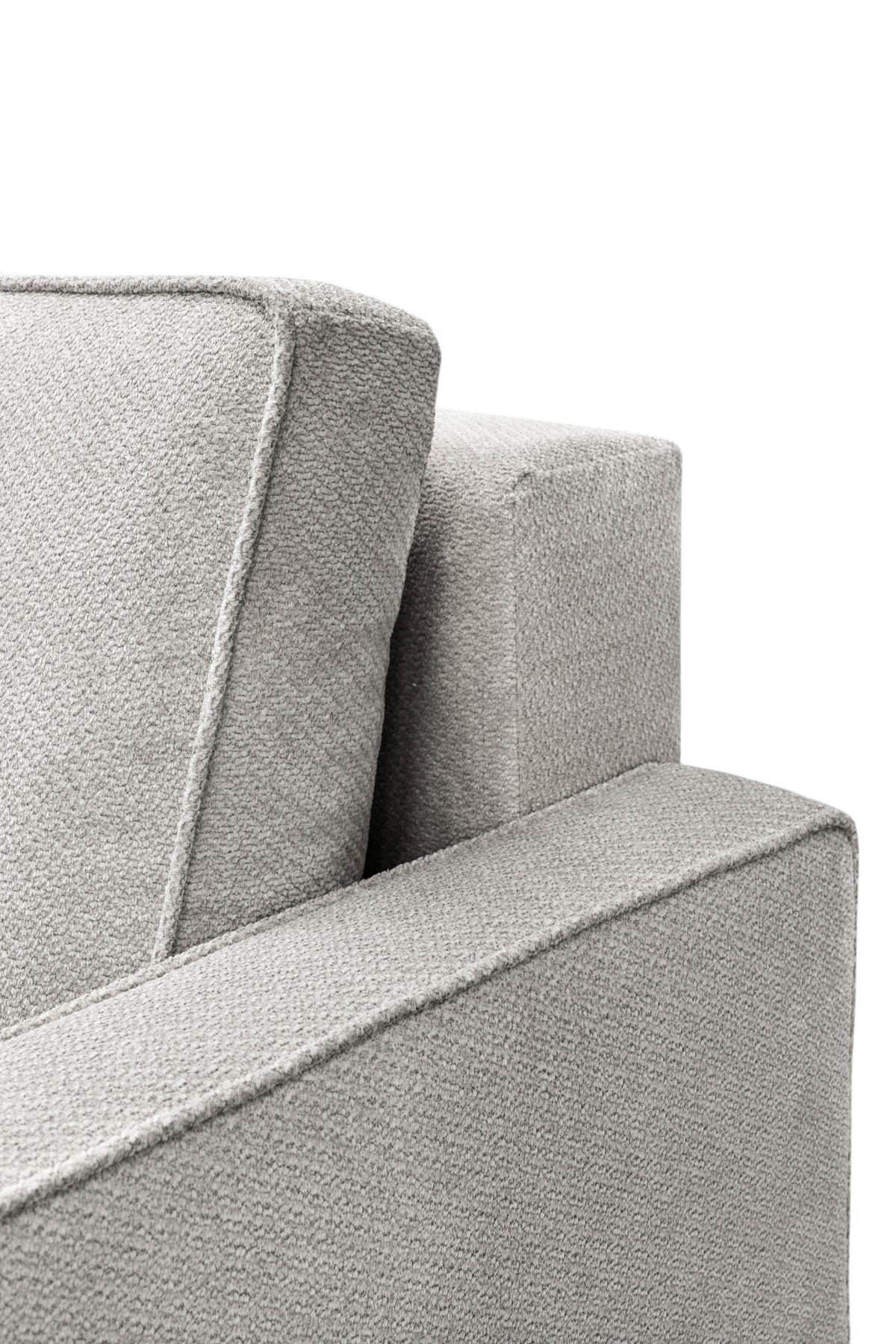 Rozkladacia pohovka NERA, sivá ženilka - sivá, Modern, textil/plast (232/90/100cm)
