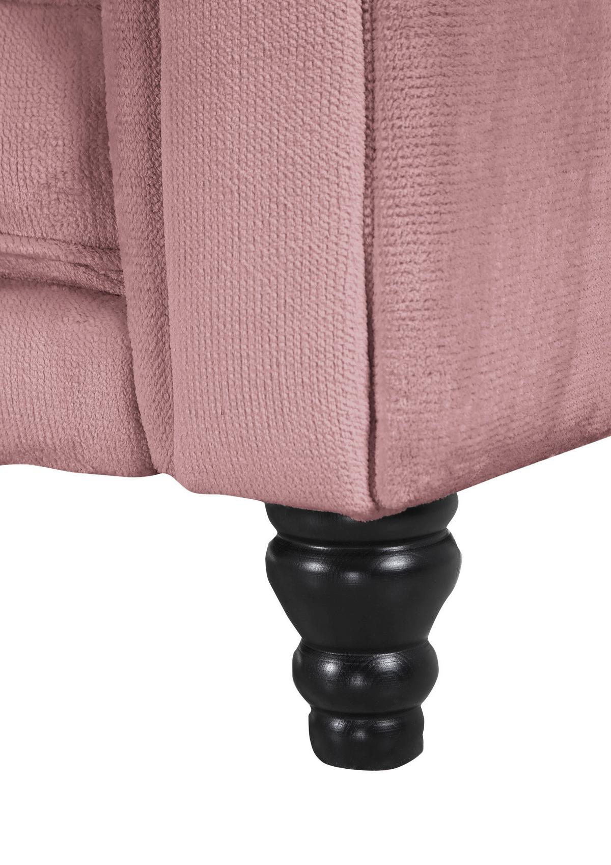 Ecksofa Jonte Rosa S: 160x260 cm - Dunkelbraun/Rosa, Design, Textil (160/260cm) - MID.YOU