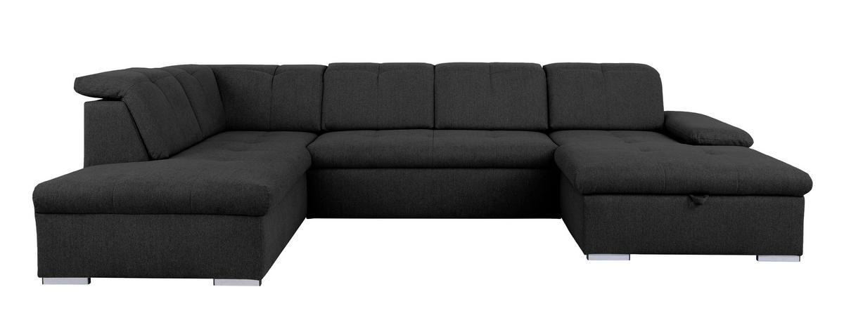 Wohnlandschaft Ramzes Schwarz U: 215x328x173 cm - Schwarz/Grau, Design, Textil (215/328/173cm) - MID.YOU