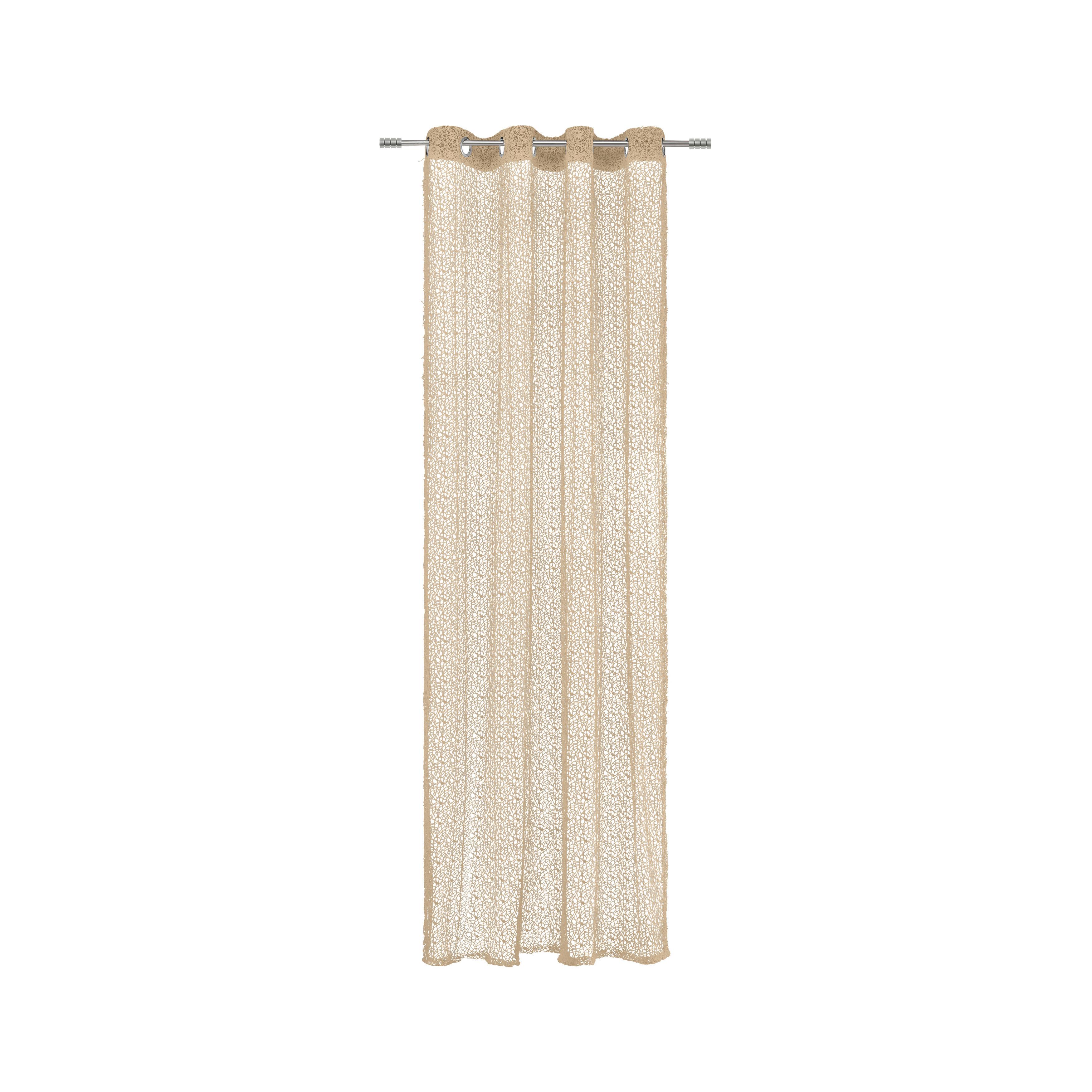Závěs s očky Astrid,140/245cm,světle béžová - světle hnědá, Moderní, textil (140/245cm) - Modern Living