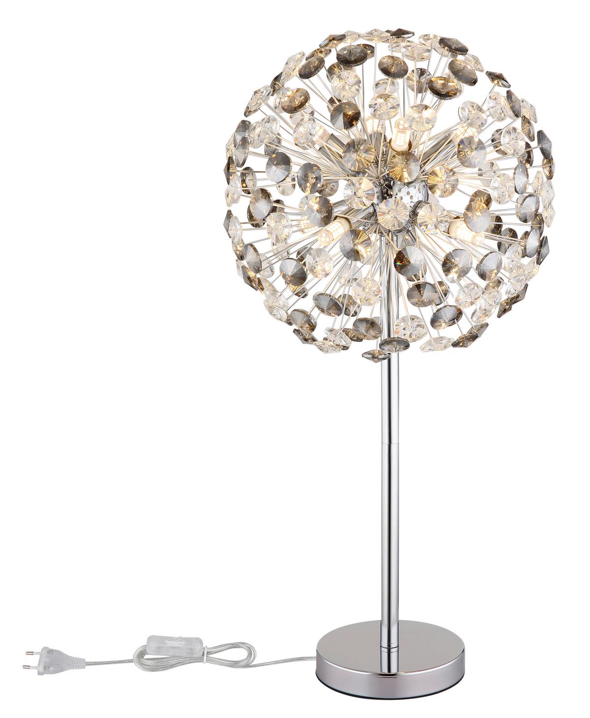 Kristály Asztali Lámpa 64135tc  Katrina - krómszínű/áttetsző, Lifestyle, műanyag/üveg (35/65cm) - Globo