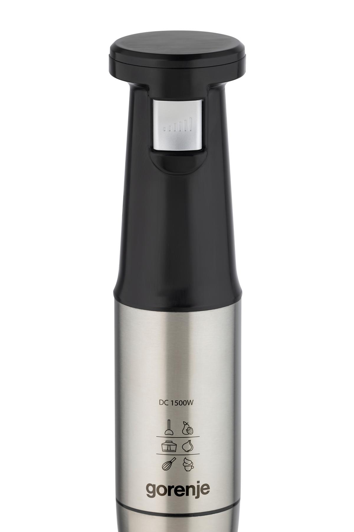 STABMIXER-SET 1500W, 0,5l Behälter - Edelstahlfarben/Schwarz, MODERN, Kunststoff/Metall (5,6/41,8/8,9cm) - Gorenje