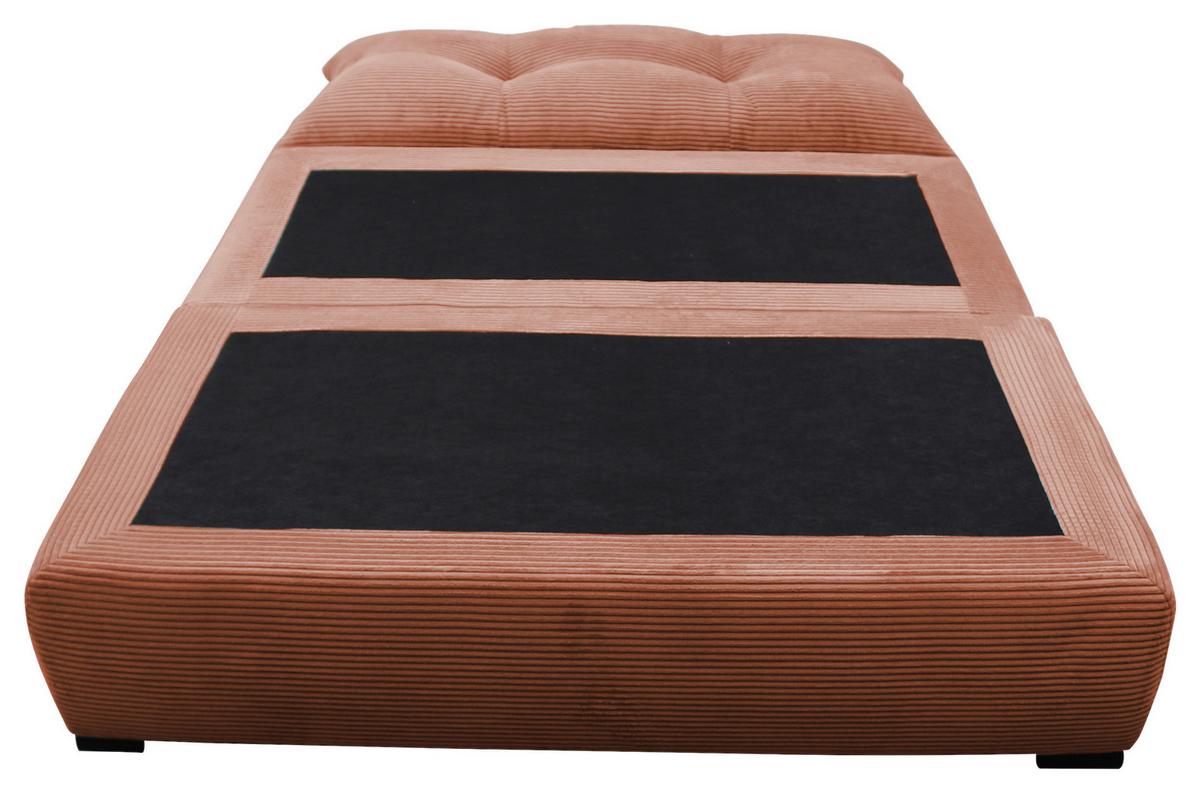 2-sitzer-sofa Yellow Mit Schlaffunktion Koralle Cord - Koralle/Schwarz, Design, Textil (154/93/85cm) - MID.YOU