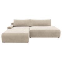 Eckschlafsofa Prag, Creme S: 167x253 cm - Creme/Schwarz, MODERN, Textil (167/253cm) - Trendmanufaktur
