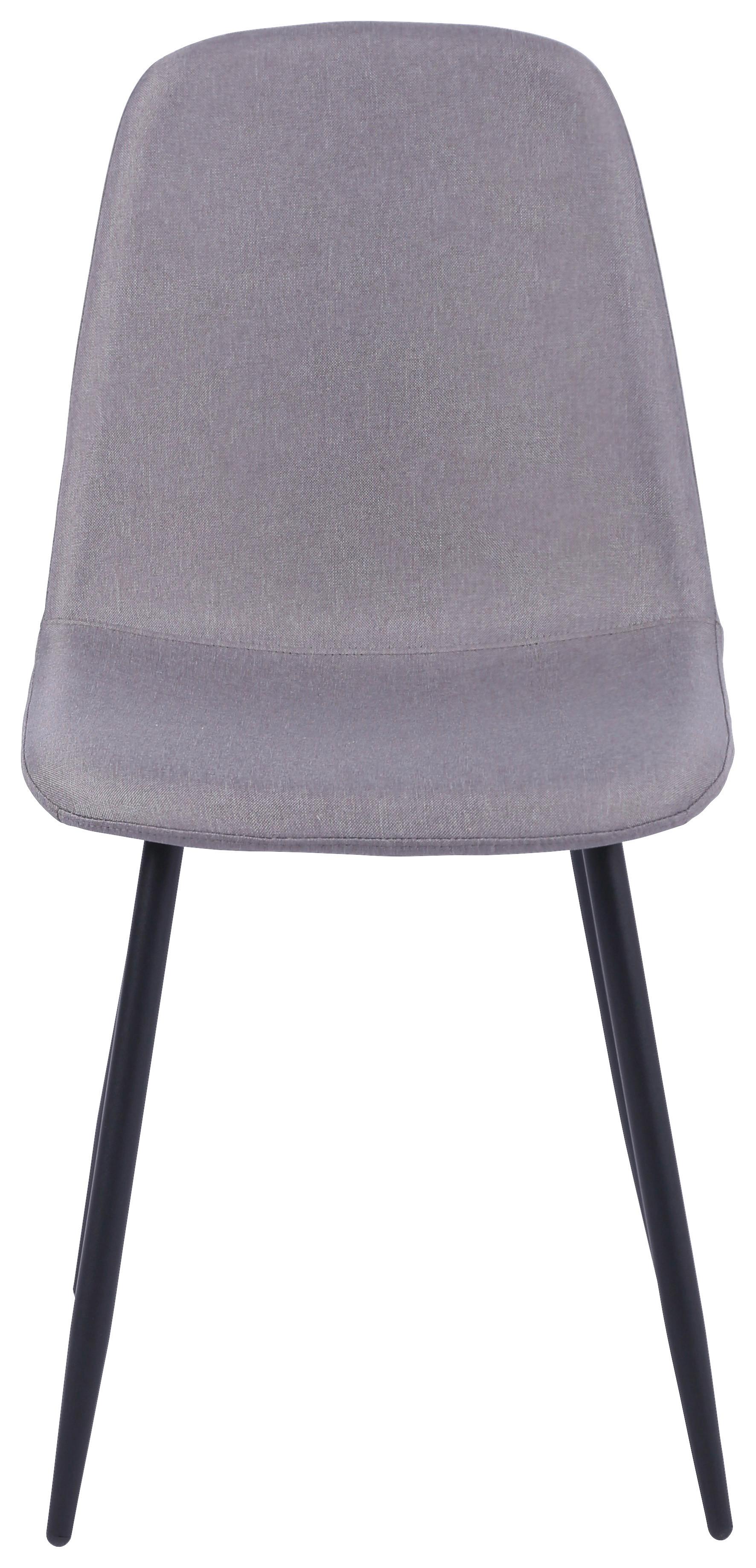 Vierfußstuhl Mona Leinenoptik Grau - Schwarz/Grau, MODERN, Holz/Textil (44/87/56cm)