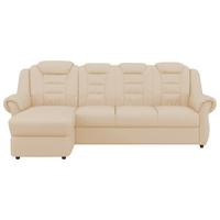 Ecksofa Boston Beige Lederlook - Beige/Schwarz, KONVENTIONELL, Textil (165/262cm) - Livetastic