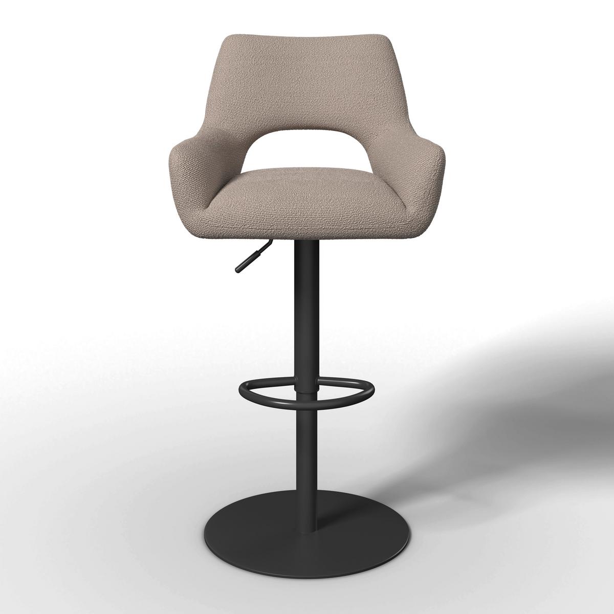 Barová stolička Tami, krémová - čierna/krémová, Modern, kov/drevo (46/82-102/51cm) - Bessagi Home
