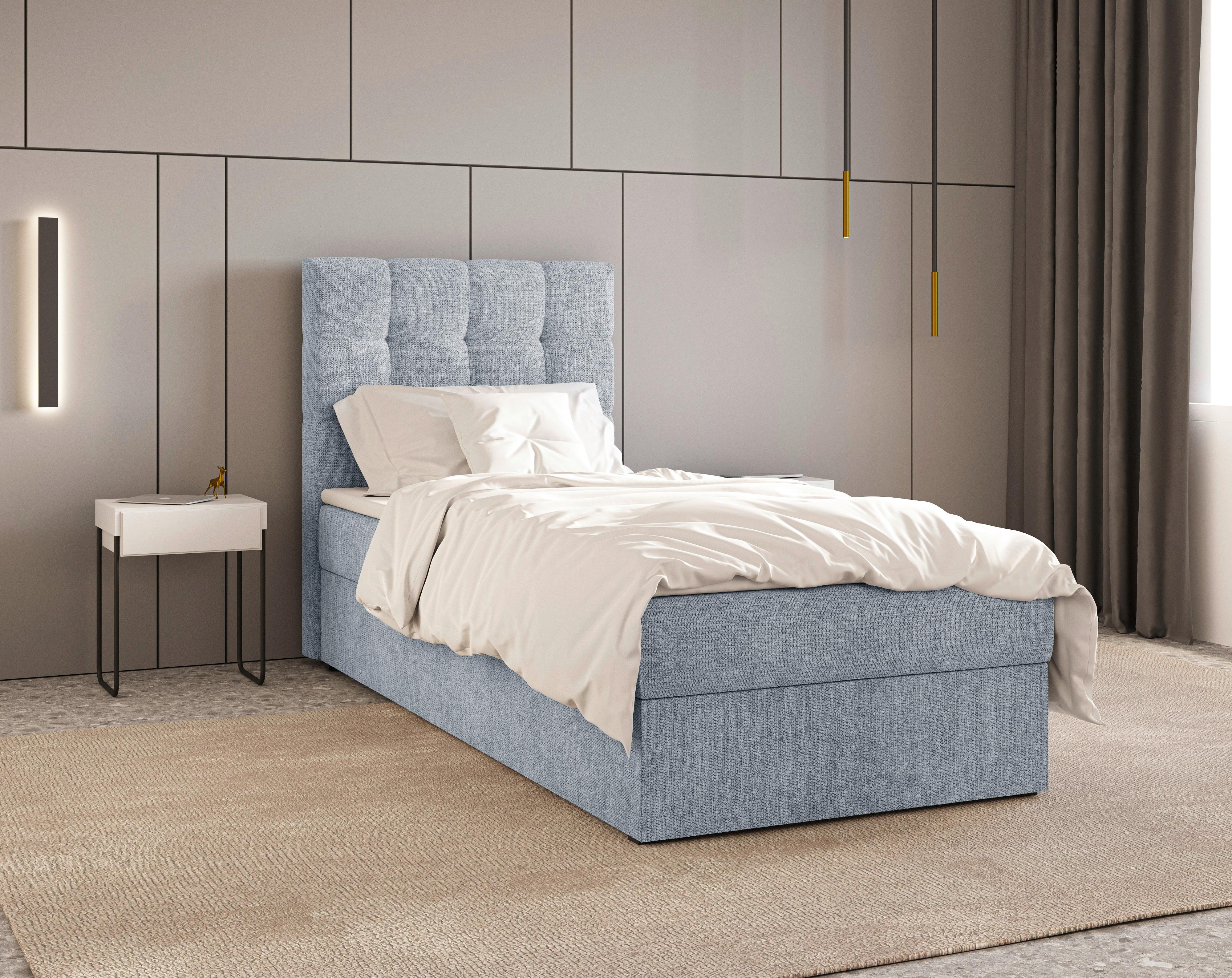BOXBETT Oslo Blau 90x200cm - Blau, MODERN, Holz/Kunststoff (90/200cm) - MID.YOU