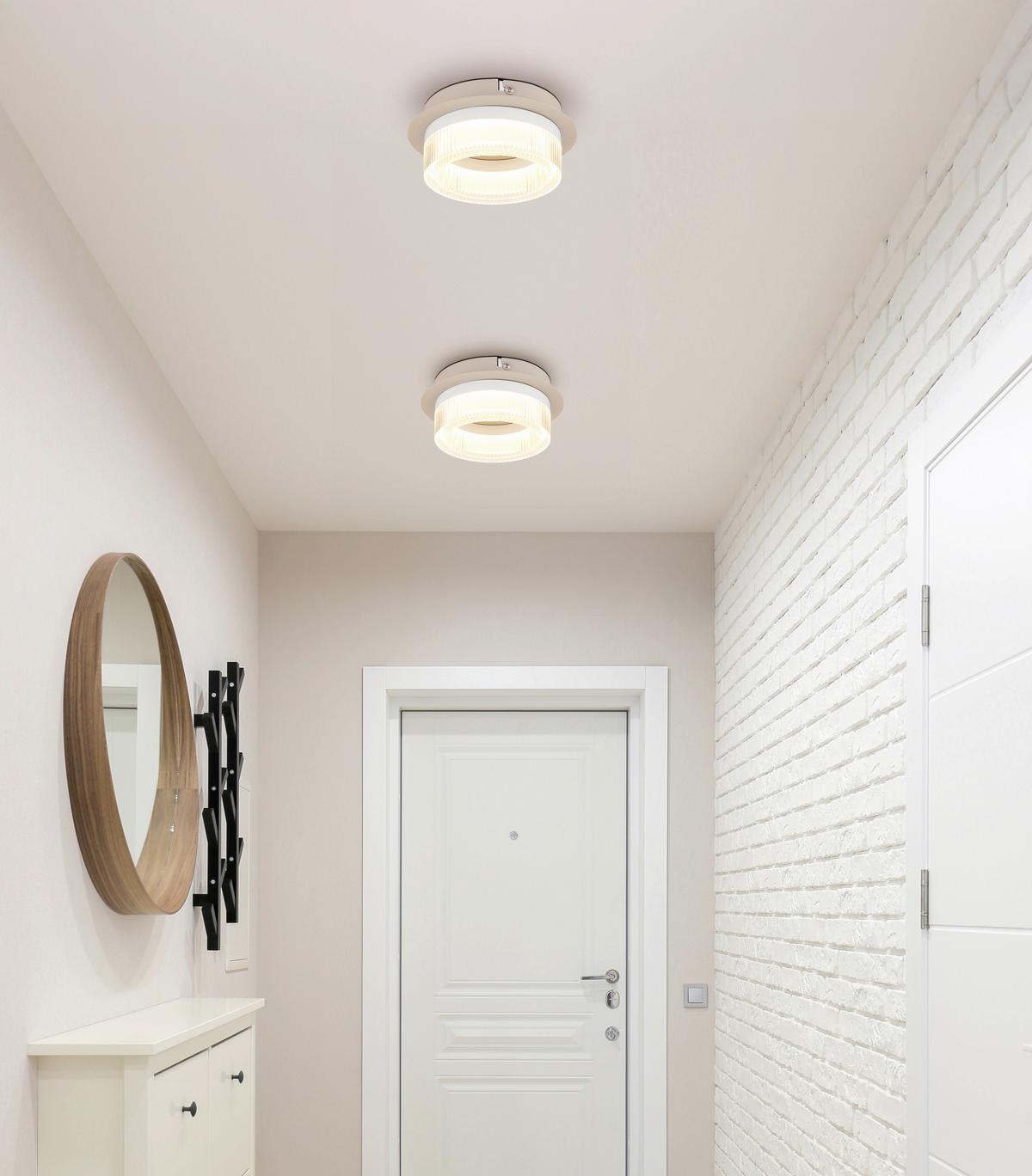 STROPNÉ LED SVIETIDLO MARLENNE - priehľadné/piesková, Design, kov/plast (16/7cm) - Globo