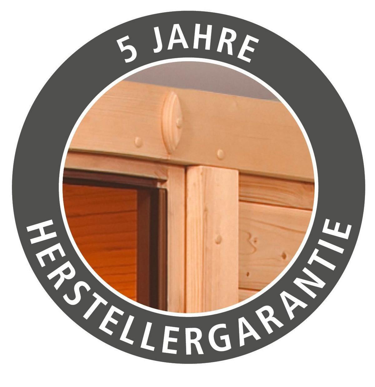 Sauna Dijon Mit Ext. Steuerung 9-Kw-Ofen Inkl. Diabassteine - Naturfarben, MODERN, Holz (196/228/196cm) - Karibu