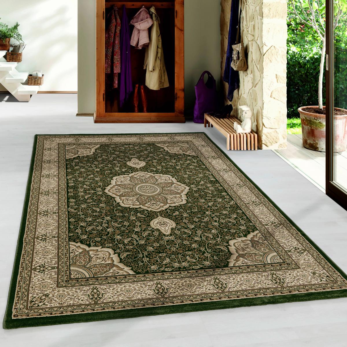 Orientalischer Webteppich Grün Kashmir 120x170 cm - Grün, LIFESTYLE, Textil (120/170cm)