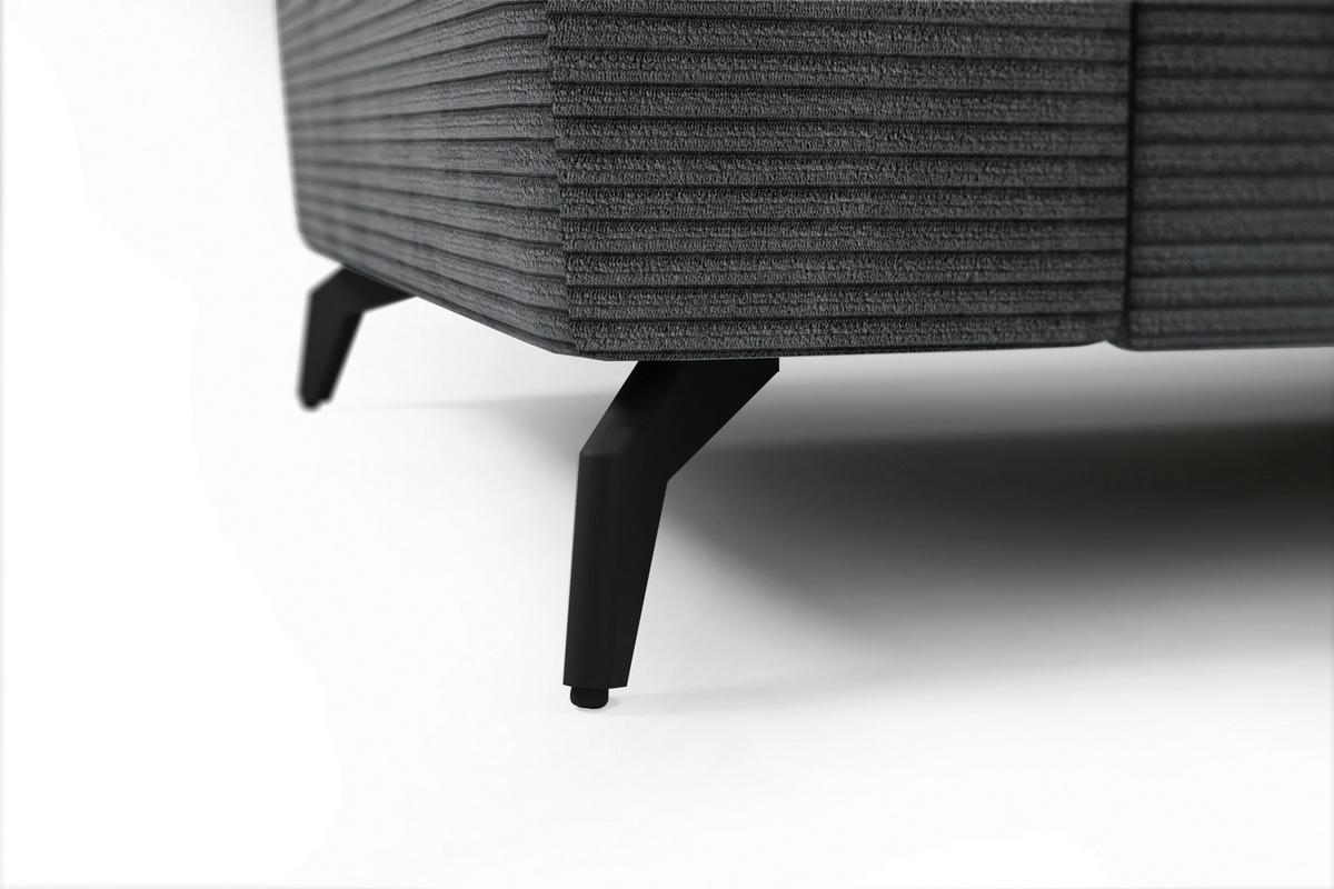 Ecksofa Bolero grau mit Kopfteilverstellung 290x178 cm - Schwarz/Grau, KONVENTIONELL, Textil (290/178cm) - Sit & More