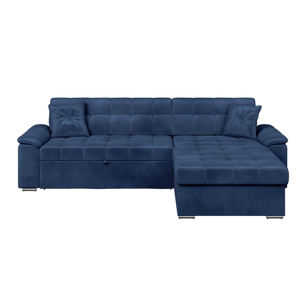 Ecksofa Bali blau, 208x120cm - Blau, Trend, Textil (257/167cm) - Livetastic