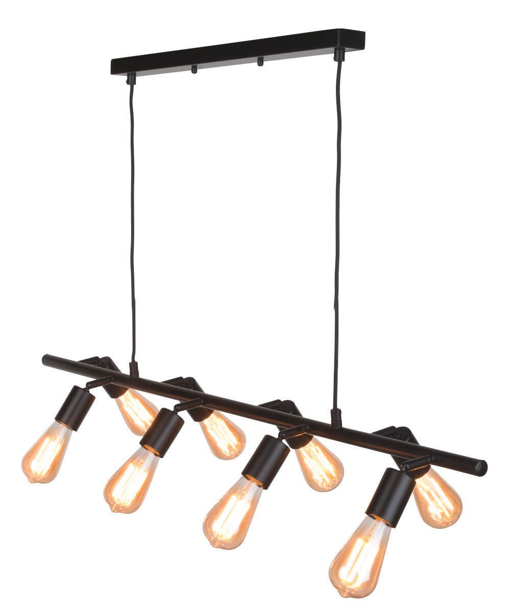 Hängeleuchte Miami H: 28-175cm 8-Flammig Höhenverstellbar - Schwarz, Design, Metall (105/28/28-175cm) - It's about Romi