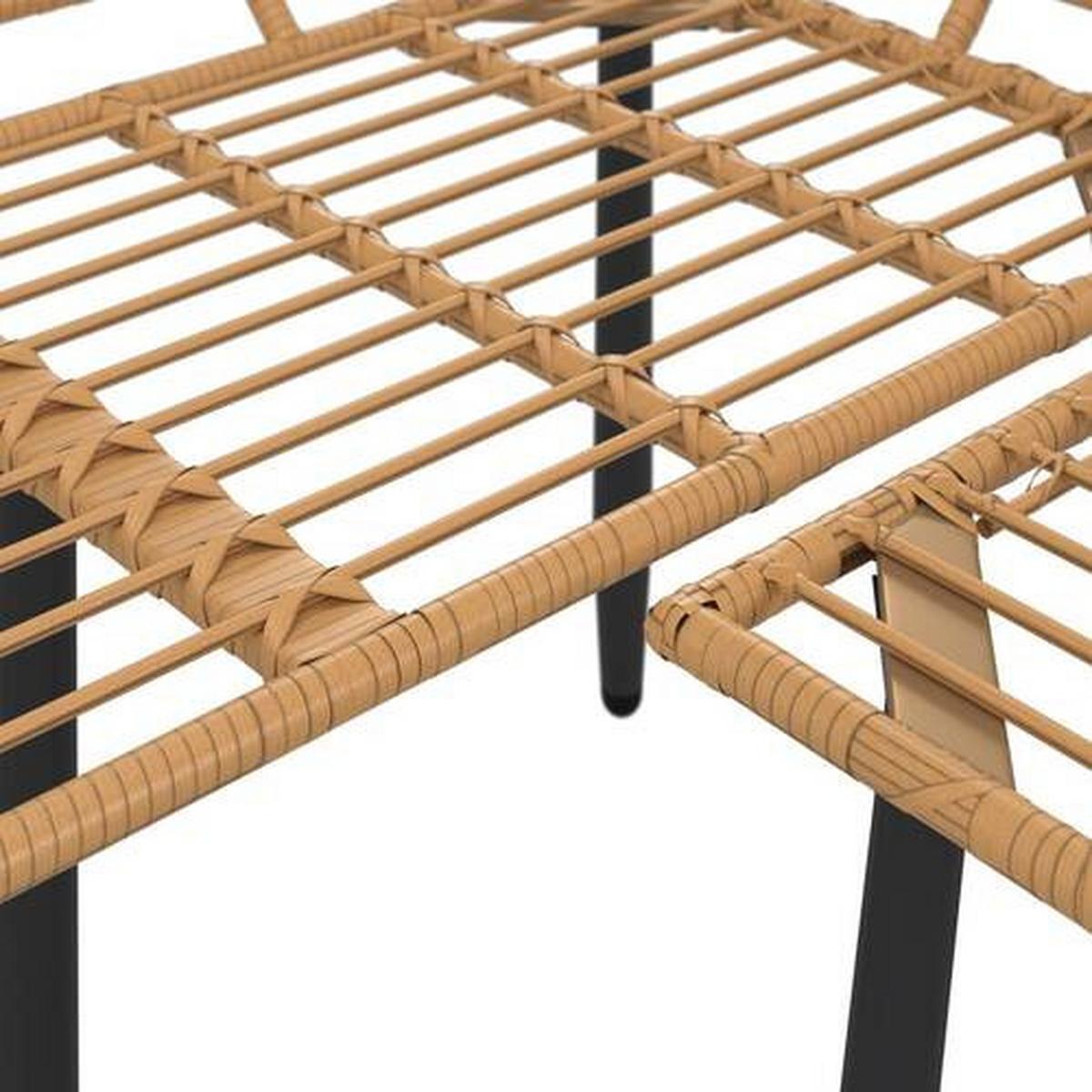 Loungegarnitur Kreta - Naturfarben/Grau, MODERN, Glas/Kunststoff (122cm) - Beldano