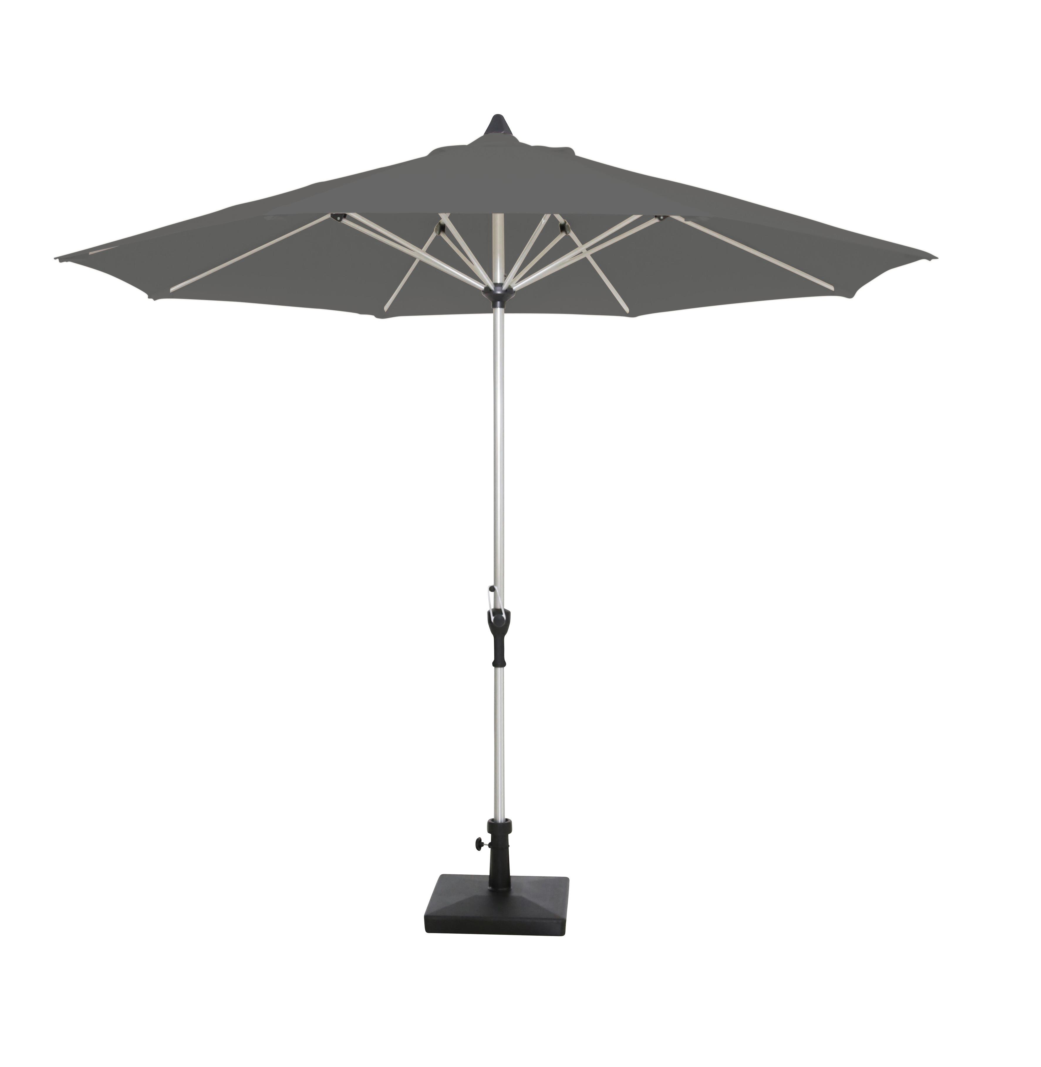 Sonnenschirm Acapole DM: 300 cm m. Schutzhülle - Platinfarben/Anthrazit, Basics, Textil/Metall (300cm) - Gardenson
