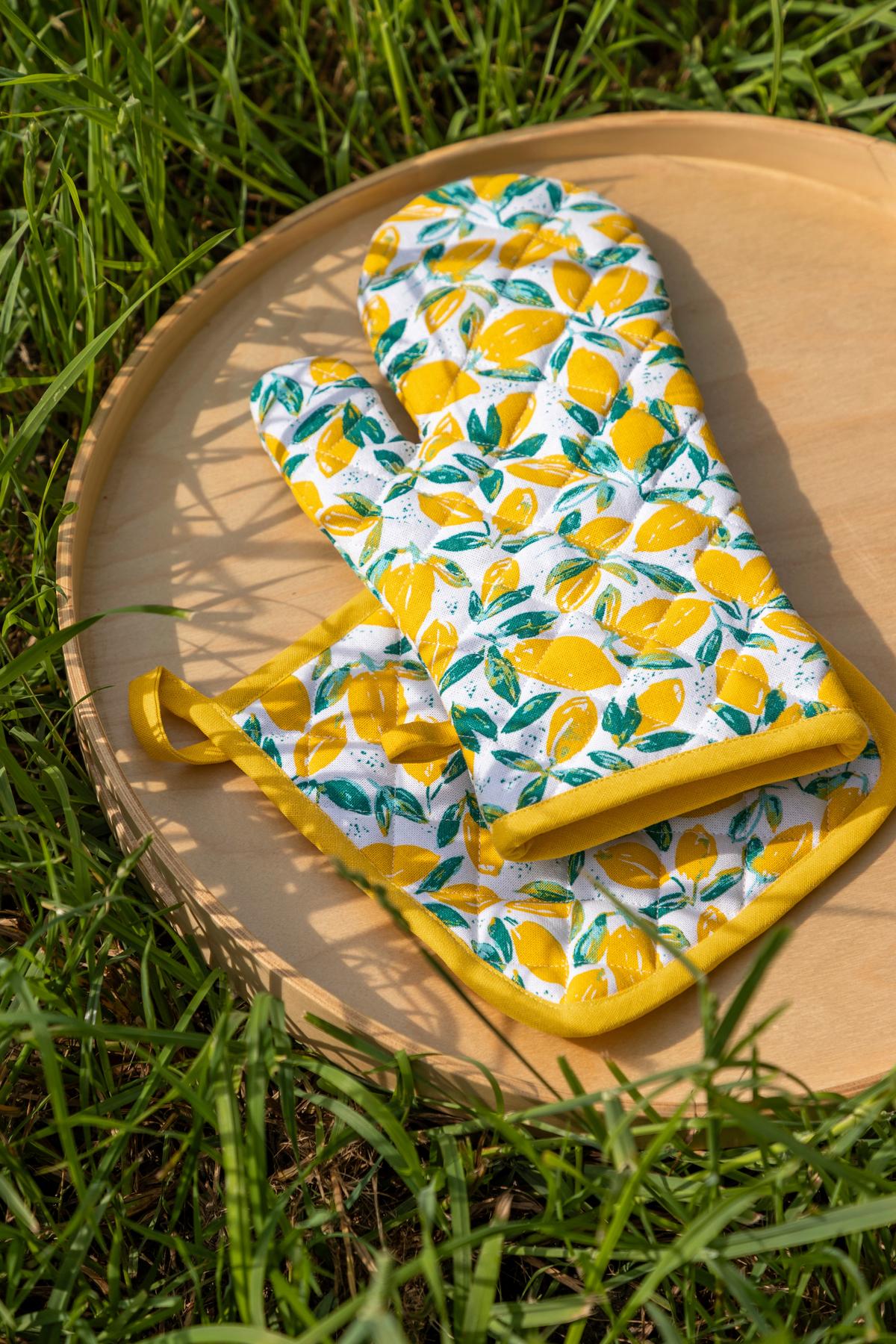 Kuchyňská rukavice žlutá/zelená/bílá - bílá/zelená, textil (17/30cm) - S. Oliver