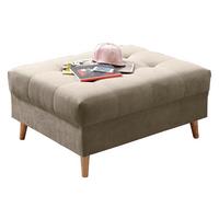 Polsterhocker Alice Sandfarben Webstoff H: 48 cm Holzbeine - Sandfarben/Kieferfarben, KONVENTIONELL, Holzwerkstoff/Textil (106/48/80cm) - MID.YOU