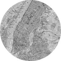 Fototapete D1-056 Map - Schwarz/Weiß, Trend (125cm)