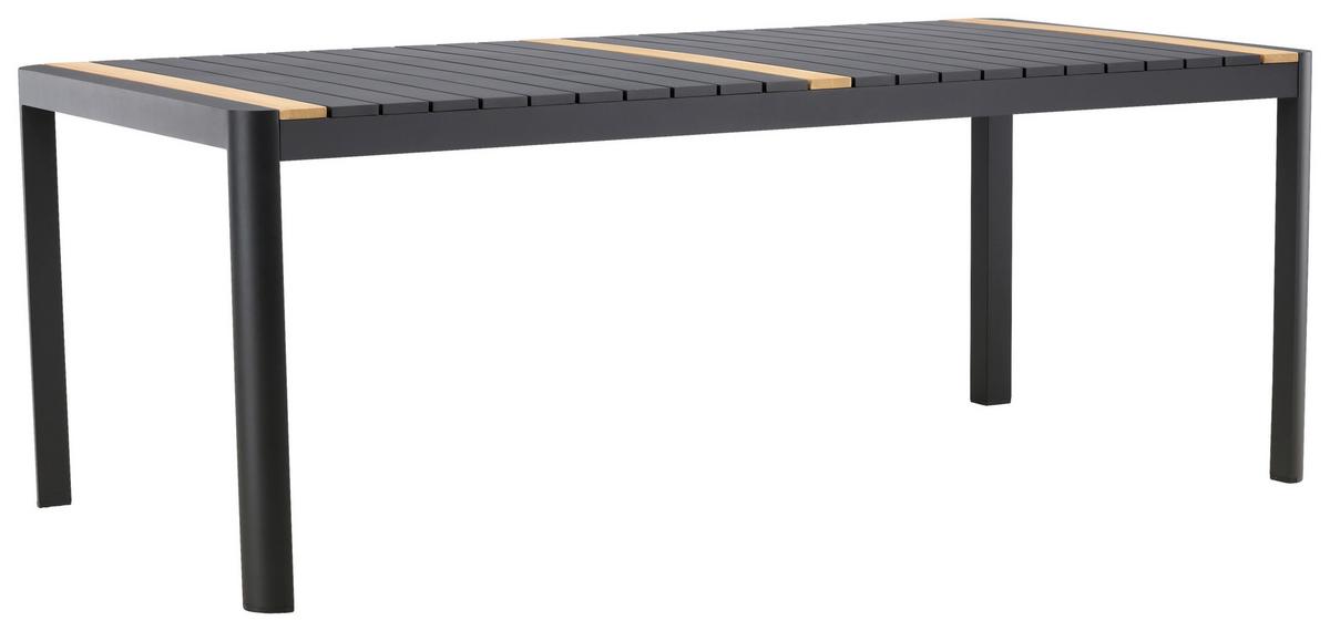 Gartentisch Togo Teakholz/Metall L 100 cm - Schwarz, KONVENTIONELL, Holz/Metall (200/100/75cm) - Gardenson