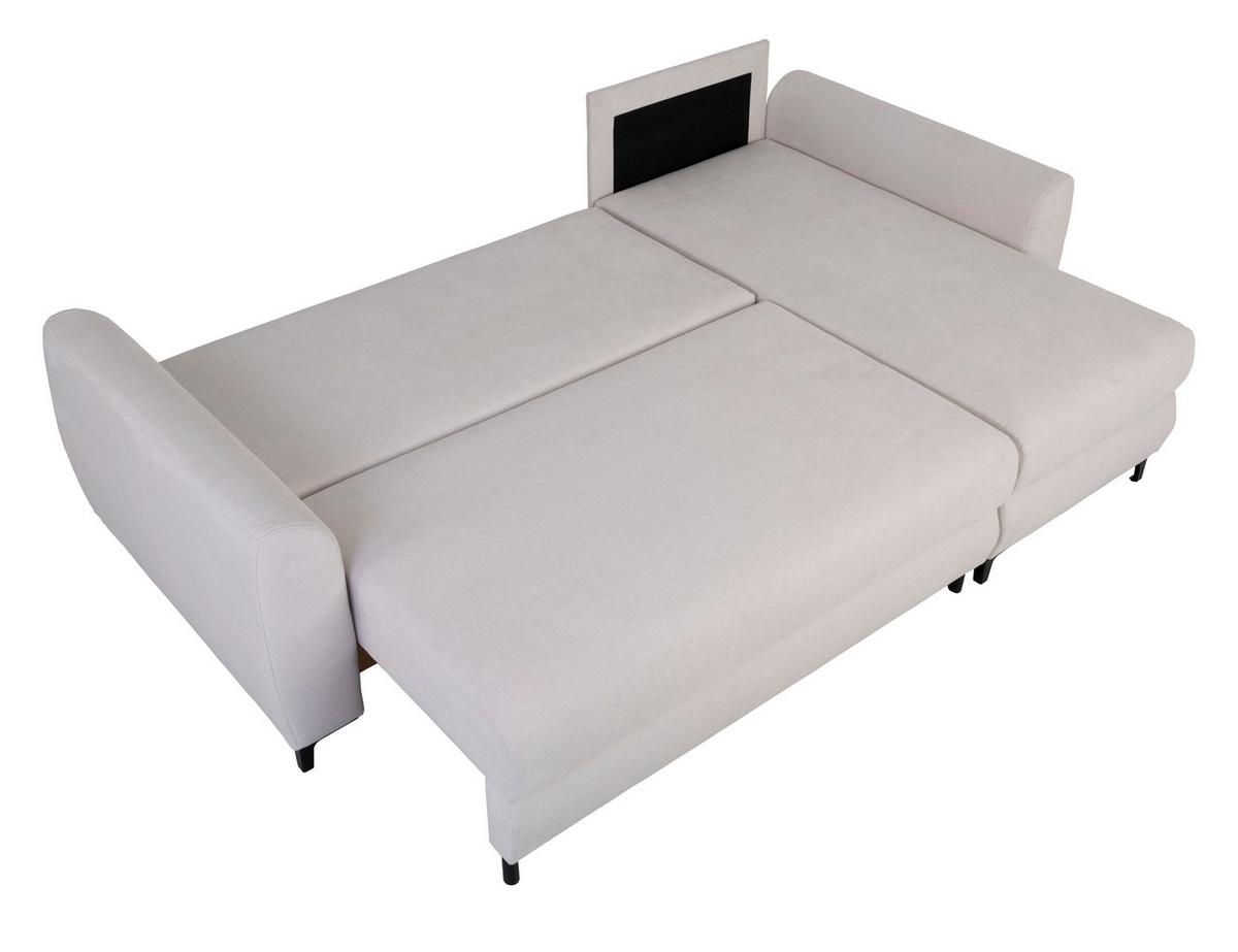 Ecksofa Moli, Creme S: 236x148 cm - Creme/Schwarz, Design, Textil (236/148cm) - MID.YOU