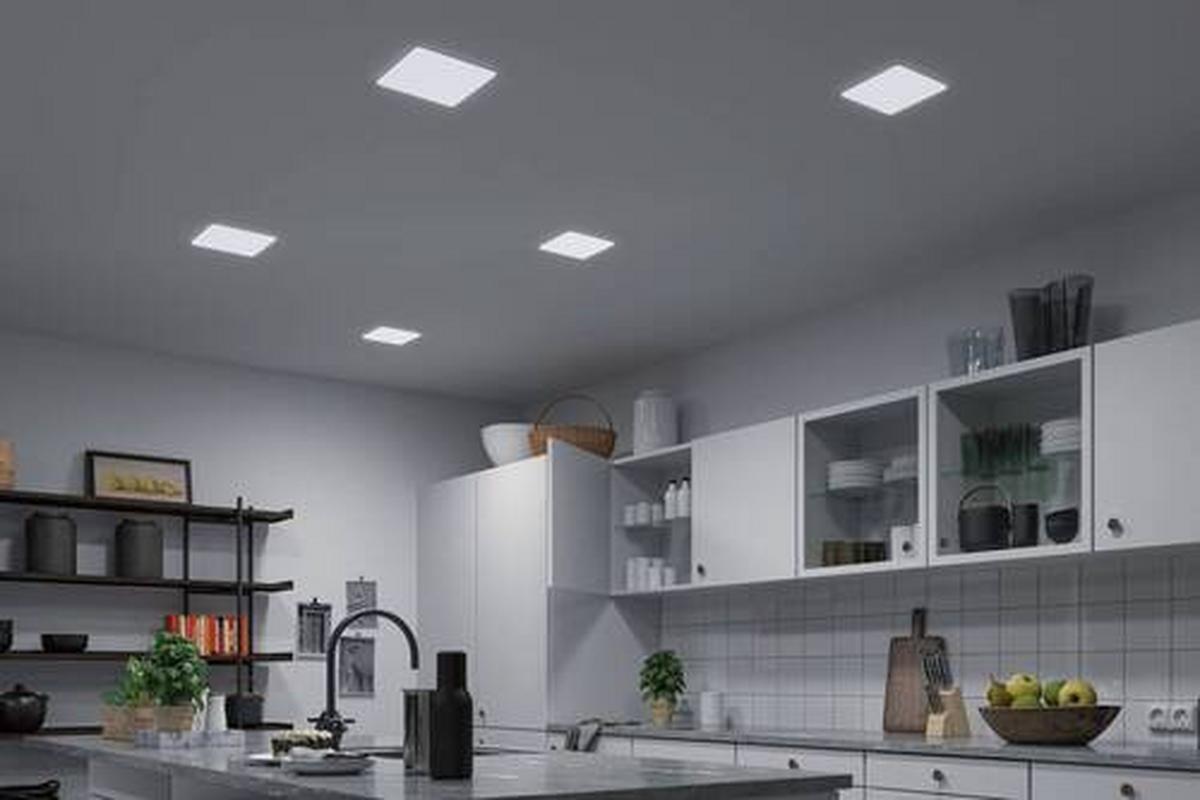 LED-Paneel L: 18,5 cm dimmbar - Weiß, Design, Kunststoff (18,5/18,5cm) - Paulmann