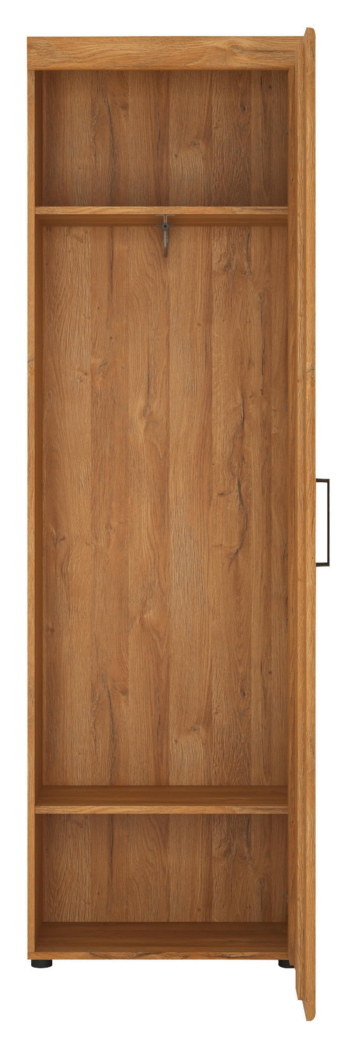Garderobenschrank Cortina Eiche Dekor B: 58 cm - Eichefarben/Schwarz, Trend, Holzwerkstoff (58/195/37,4cm)