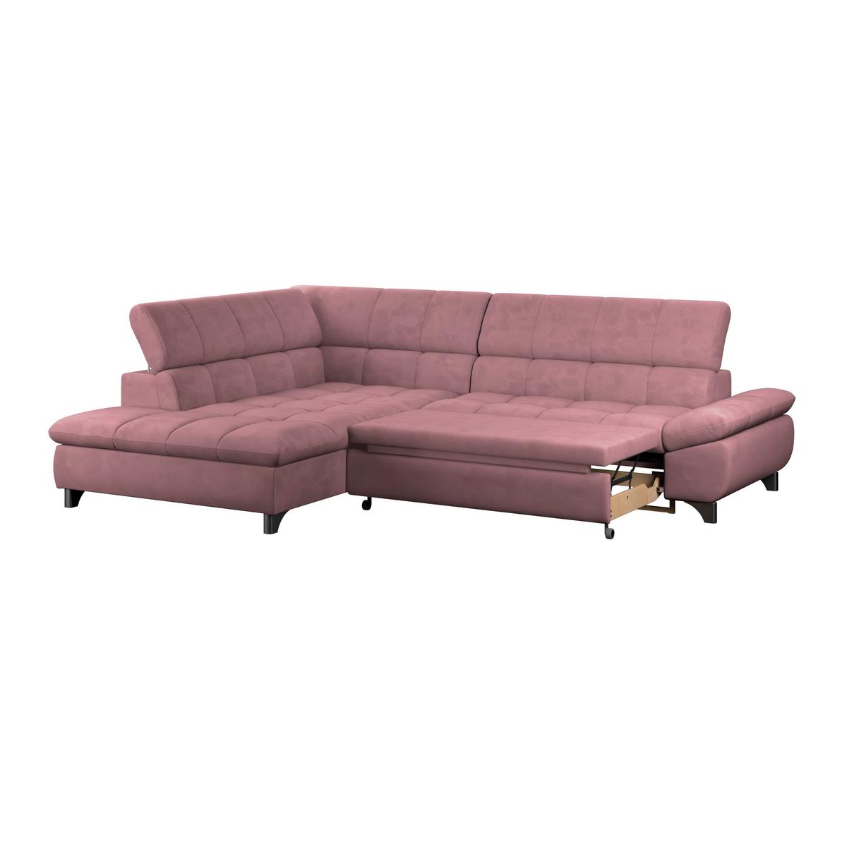 Ecksofa Gemini Rosa, B: 234 Cm - Chromfarben/Rosa, KONVENTIONELL, Textil (234/312cm)