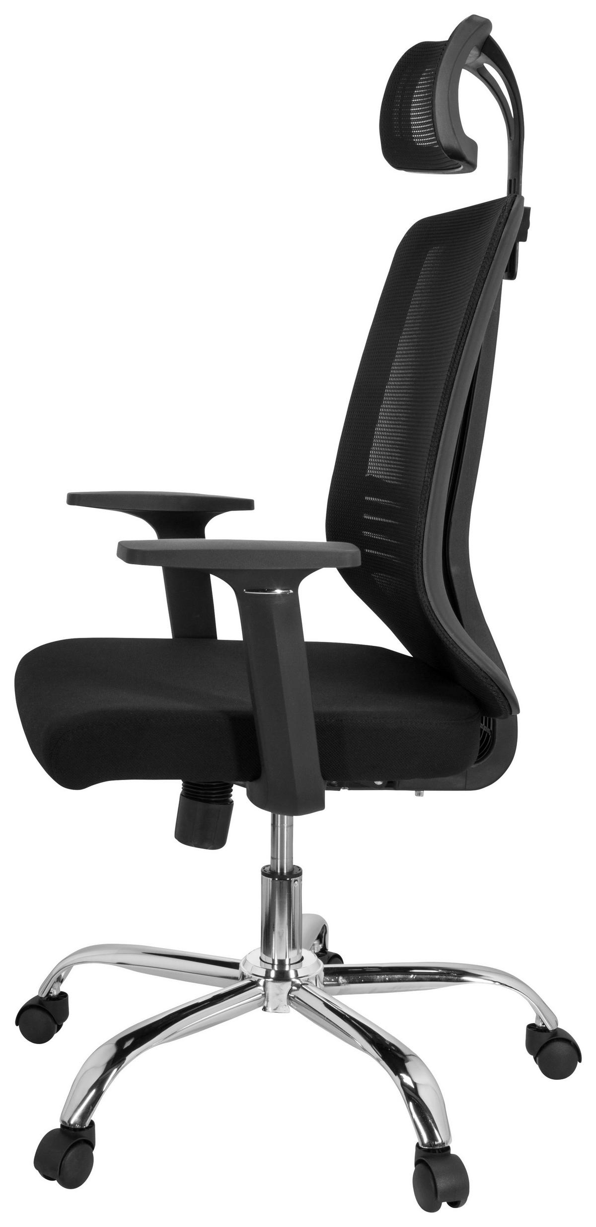 Bürostuhl Zh 200 Schwraz Bis 100 Kg - Silberfarben/Schwarz, Basics, Kunststoff/Textil (66/102/59cm) - MID.YOU